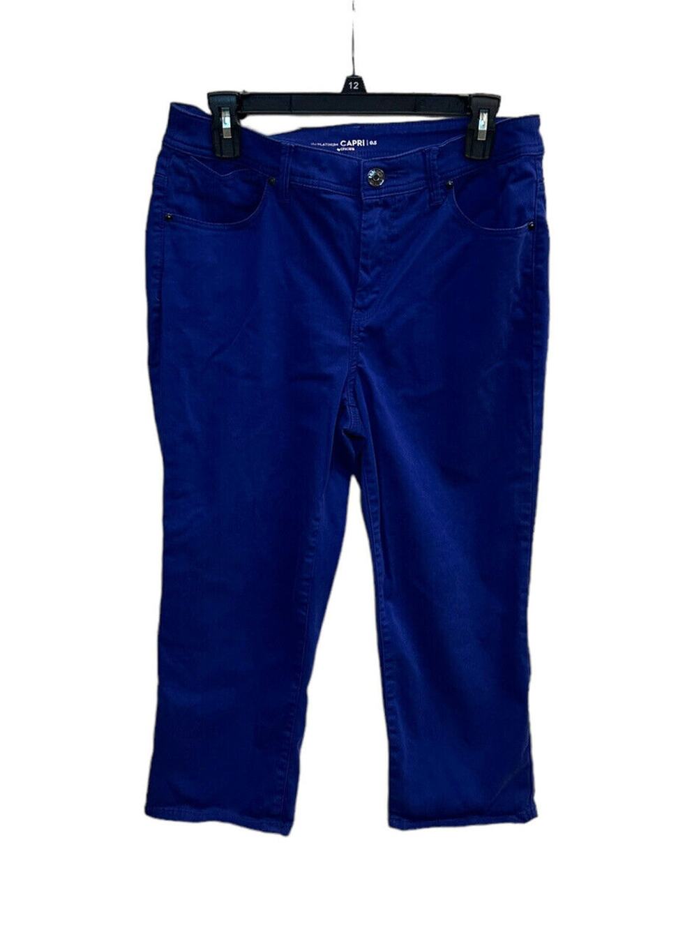 Chico's The Platinum Capri Royal Blue Pants Size 0.5 Small Soft Touch Stretch